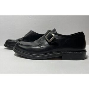 Bacco Bucci Mens Size 10.5 Black Leather Monk Strap Dress Shoes Made In Italy